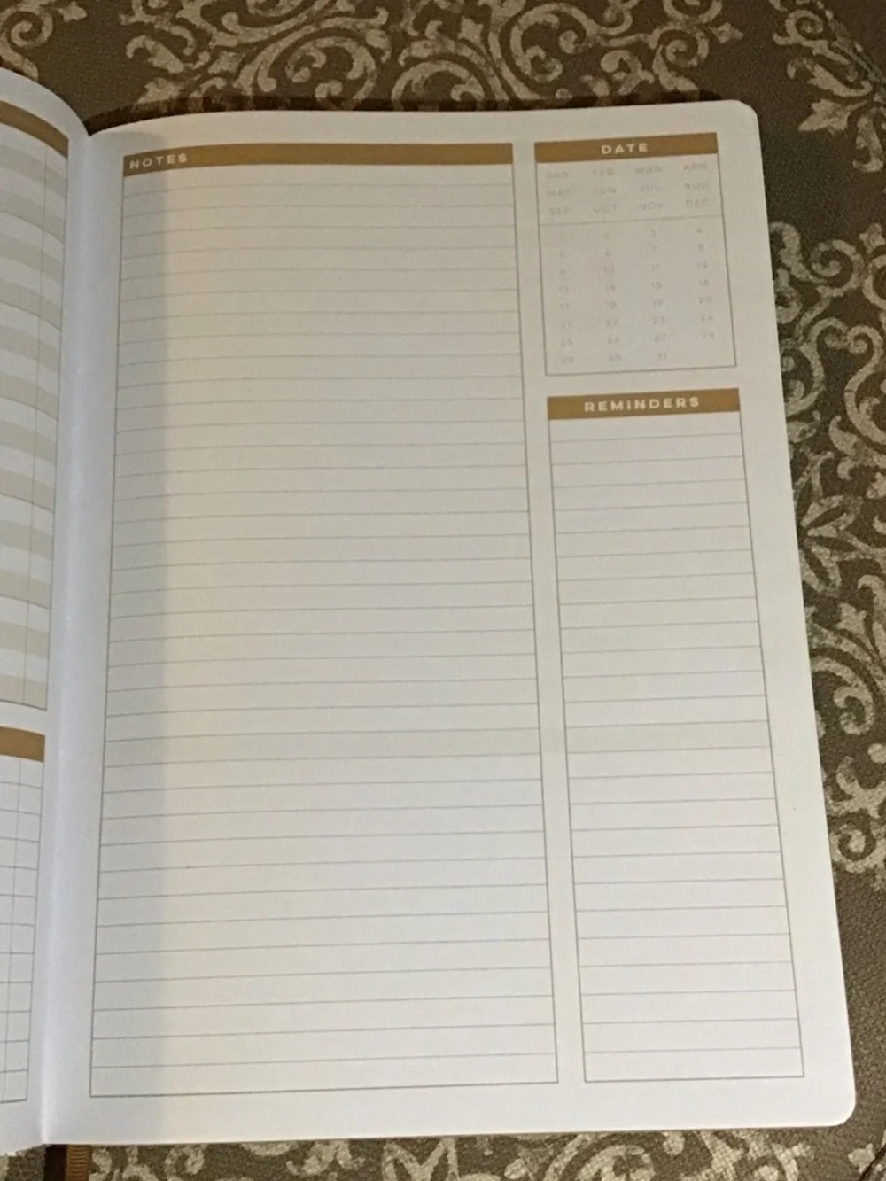 PRICE⬇️Undated Project Planner-Tan Faux Pebbled Leather Hard Cover